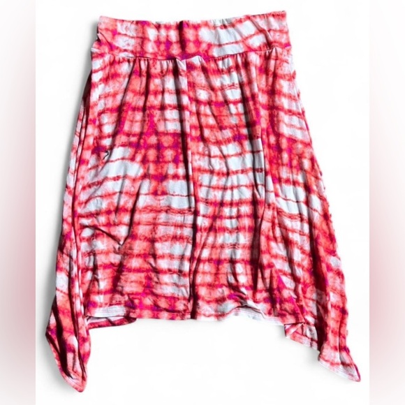 Joe Benbasset Red & White Tie-Dye Midi Skirt XL | Festival Rave Vacation Boho - Picture 3 of 3